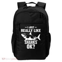 Funny I Just Really Like Sharks Gift Shark Lover Backpack thumb 0