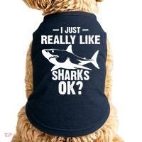 Funny I Just Really Like Sharks Gift Shark Lover Doggie Tank thumb 0