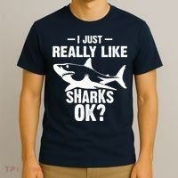 Funny I Just Really Like Sharks Gift Shark Lover T-Shirt thumb 3