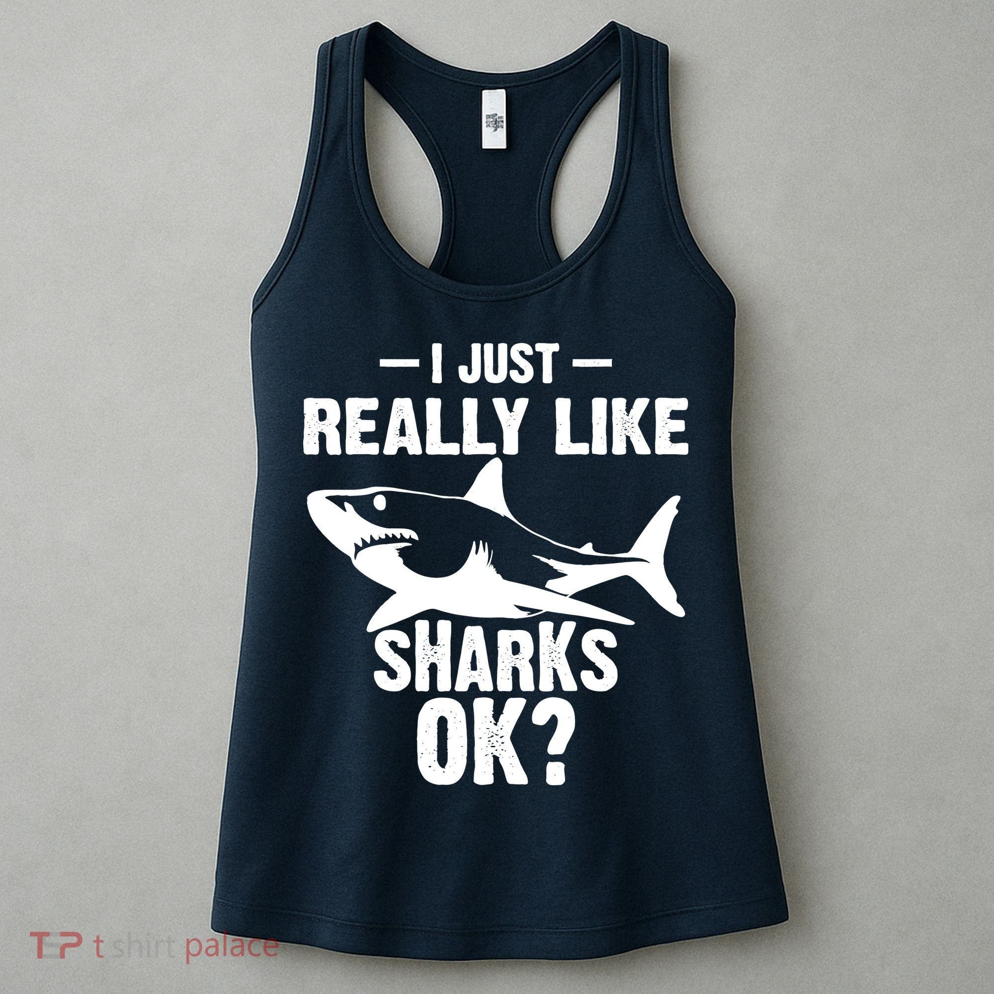 Funny I Just Really Like Sharks Gift Shark Lover Women's Tank Top