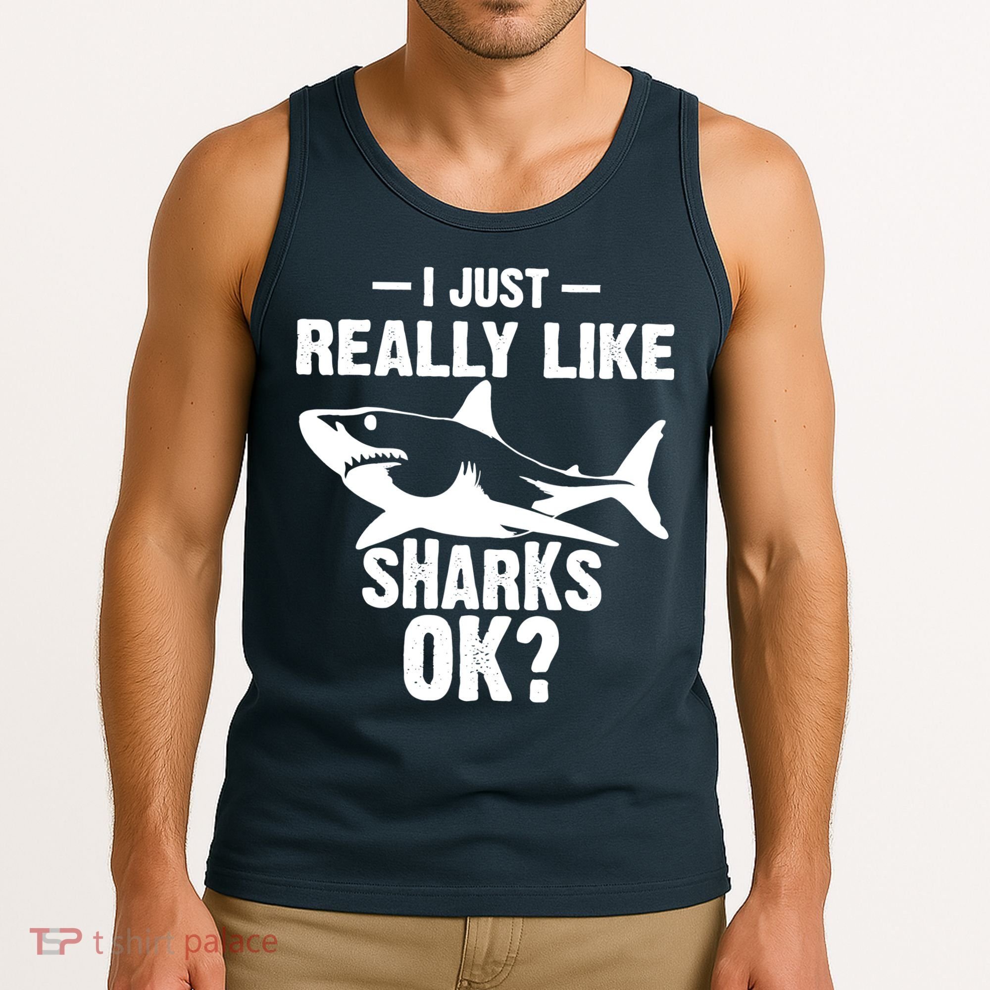 Funny I Just Really Like Sharks Gift Shark Lover Tank Top