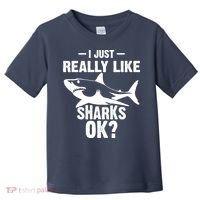 Funny I Just Really Like Sharks Gift Shark Lover Toddler T-Shirt thumb 0
