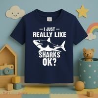 Funny I Just Really Like Sharks Gift Shark Lover Toddler T-Shirt thumb 3