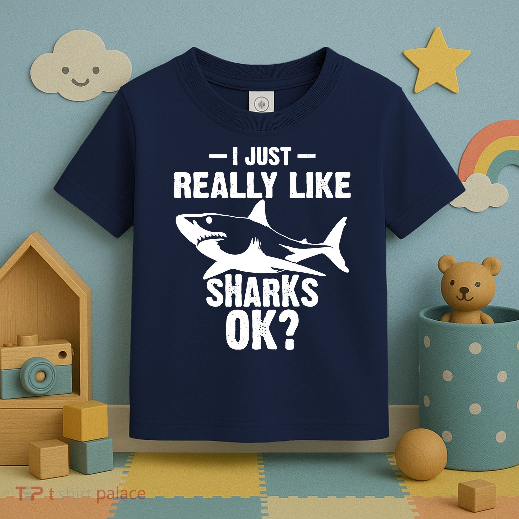 Funny I Just Really Like Sharks Gift Shark Lover Toddler T-Shirt