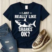 Funny I Just Really Like Sharks Gift Shark Lover Women's T-Shirt thumb 3