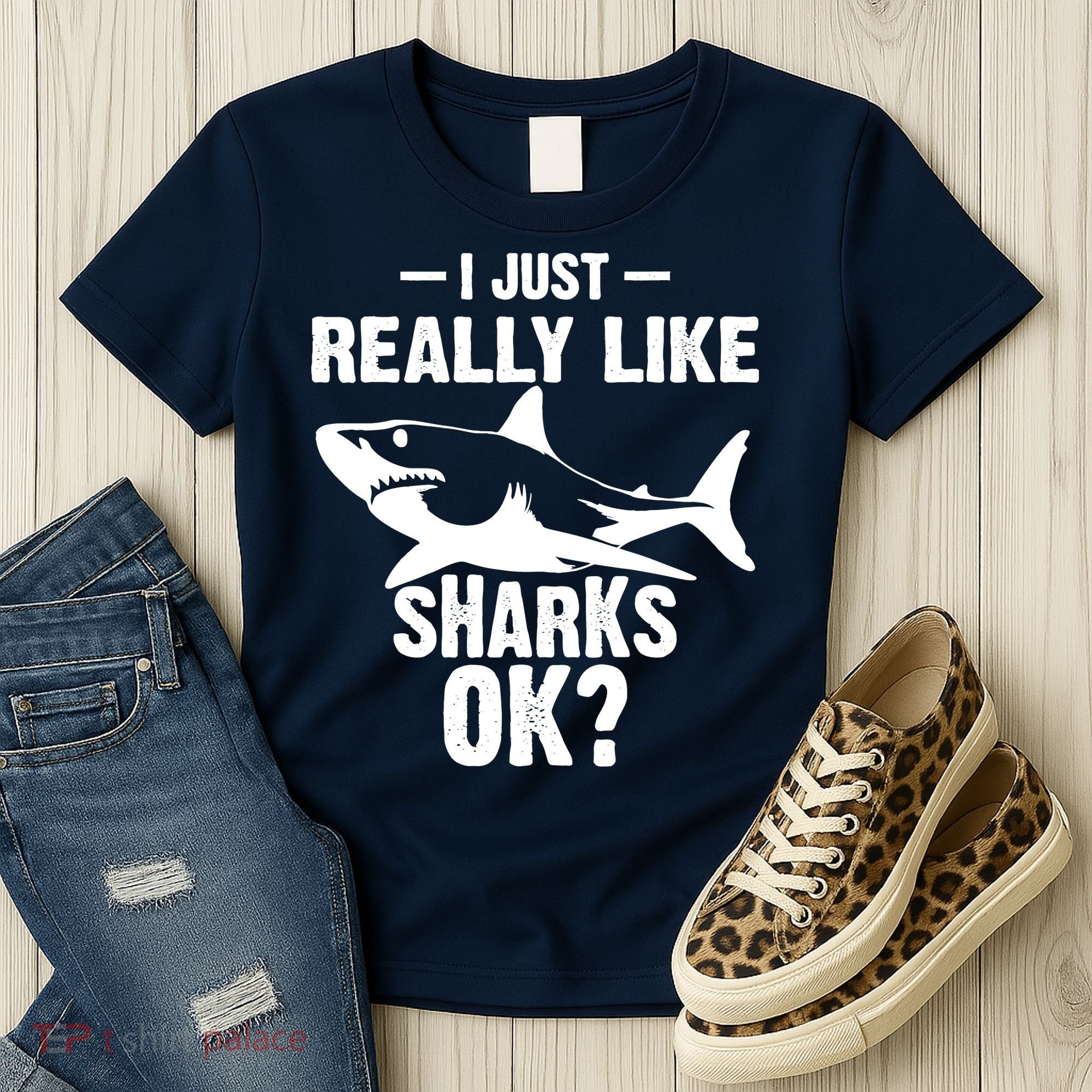 Funny I Just Really Like Sharks Gift Shark Lover Women's T-Shirt