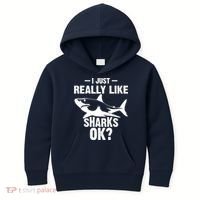 Funny I Just Really Like Sharks Gift Shark Lover Kids Hoodie thumb 0