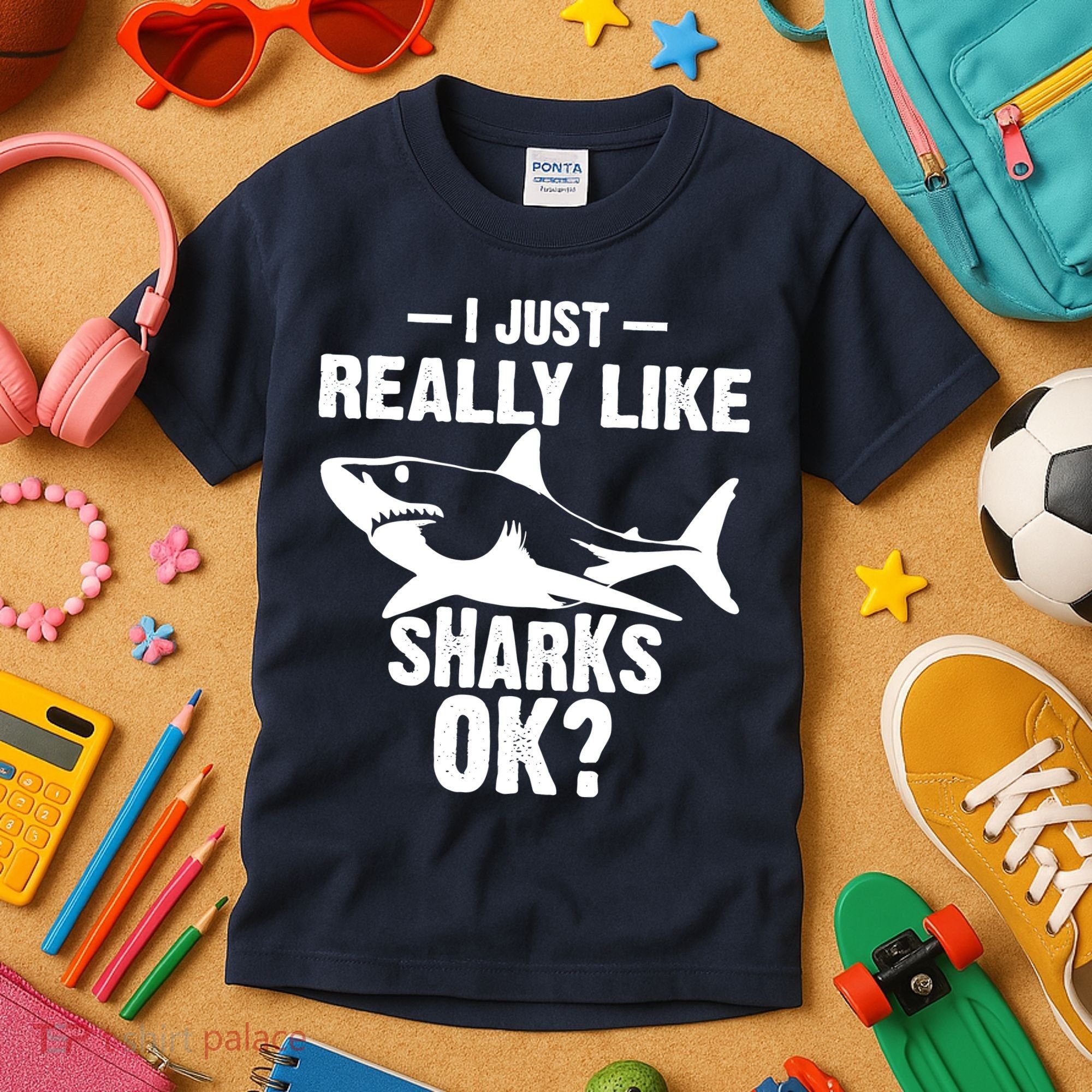 Funny I Just Really Like Sharks Gift Shark Lover Kids T-Shirt