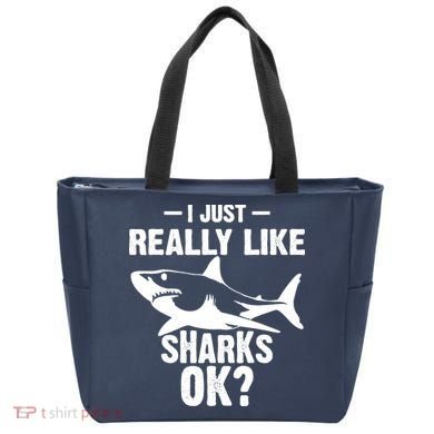 Funny I Just Really Like Sharks Gift Shark Lover Tote Bag