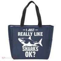 Funny I Just Really Like Sharks Gift Shark Lover Tote Bag thumb 0