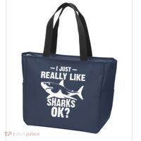 Funny I Just Really Like Sharks Gift Shark Lover Tote Bag thumb 3
