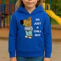 Funny IM Just A Chill Guy Meme Kids Hoodie thumb 3