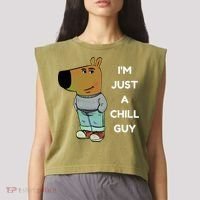 Funny IM Just A Chill Guy Meme Garment-Dyed Women's Muscle Tee thumb 2