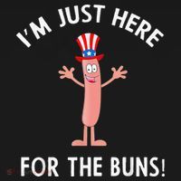 Funny I'm Just Here For The Buns Patriotic Hot Dog Women's Hoodie thumb 2