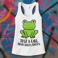 Frog I Just Really Like Frogs Funny Frog Lovers Gift Women's Tank Top thumb 3