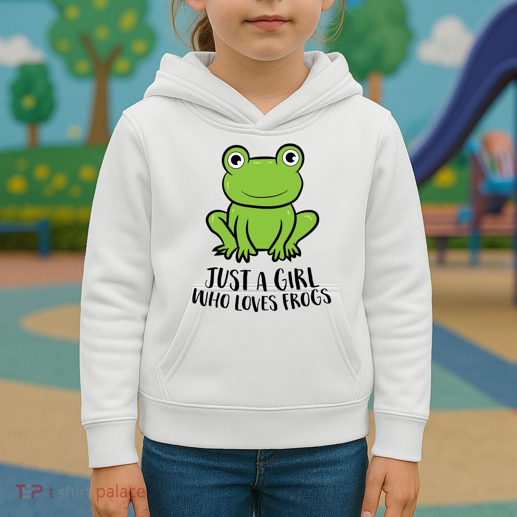 Frog I Just Really Like Frogs Funny Frog Lovers Gift Kids Hoodie
