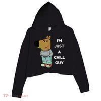 Funny IM Just A Chill Guy Meme Crop Fleece Hoodie thumb 0