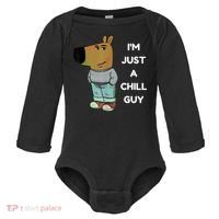 Funny IM Just A Chill Guy Meme Baby Long Sleeve Bodysuit thumb 0