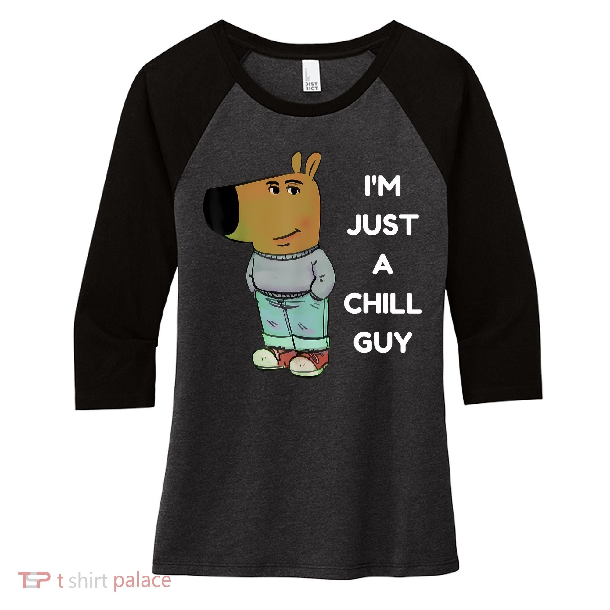 Funny IM Just A Chill Guy Meme Women's Tri-Blend 3/4-Sleeve Raglan Shirt