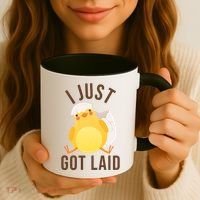 Funny I Just Got Laid Chick Coffee Mug thumb 3