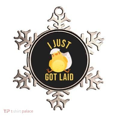 Funny I Just Got Laid Chick Ornament
