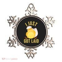 Funny I Just Got Laid Chick Ornament thumb 0