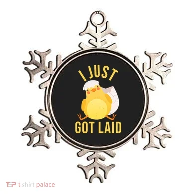 Funny I Just Got Laid Chick Ornament