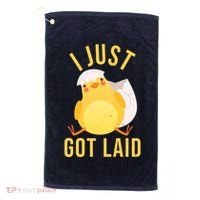Funny I Just Got Laid Chick Golf Towel thumb 0