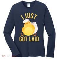 Funny I Just Got Laid Chick Women's Long Sleeve Shirt thumb 0