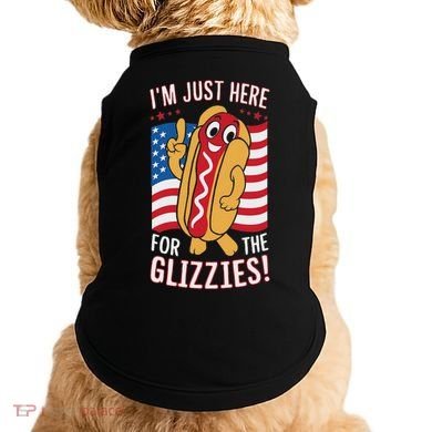Funny IM Just Here For The Glizzies Doggie Tank