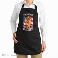 Funny IM Just Here For The Glizzies Apron thumb 2