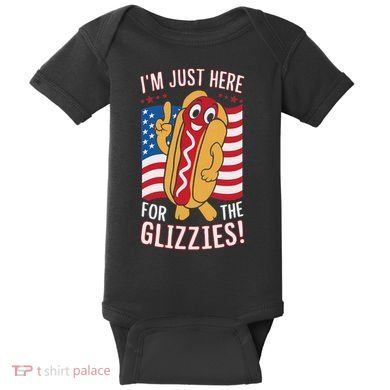 Funny IM Just Here For The Glizzies Baby Bodysuit