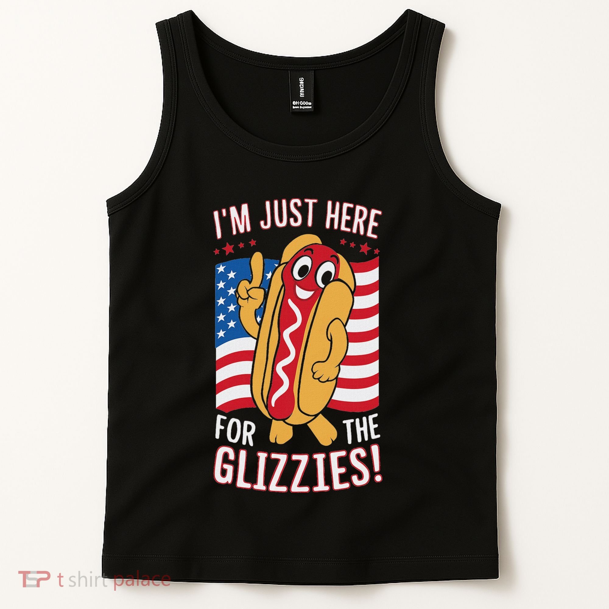Funny IM Just Here For The Glizzies Tank Top