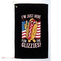 Funny IM Just Here For The Glizzies Golf Towel thumb 0