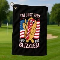 Funny IM Just Here For The Glizzies Golf Towel thumb 1