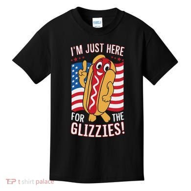 Funny IM Just Here For The Glizzies Kids T-Shirt