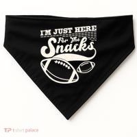 Funny I'm Just Here For The Snacks USA-Made Doggie Bandana thumb 0