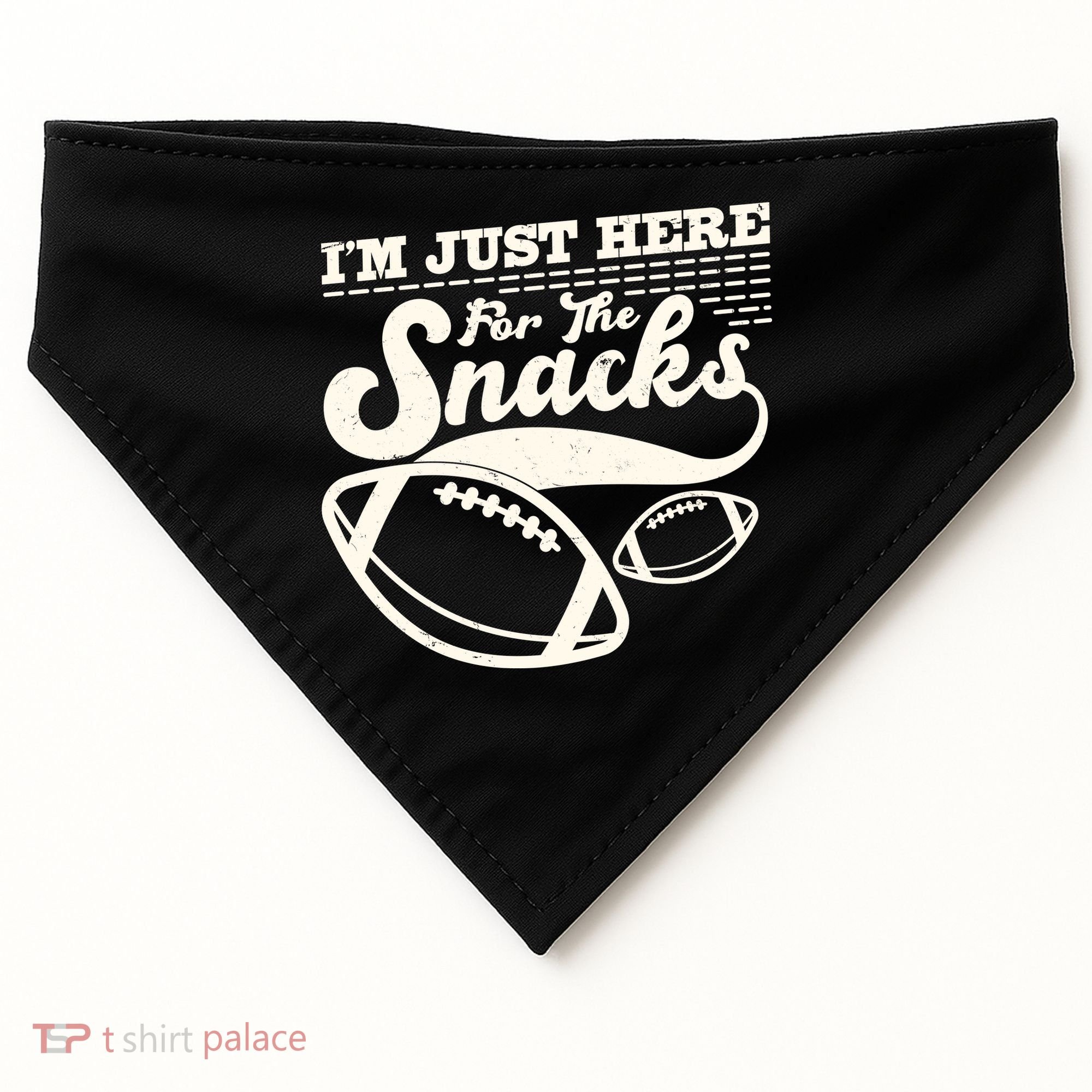 Funny I'm Just Here For The Snacks USA-Made Doggie Bandana