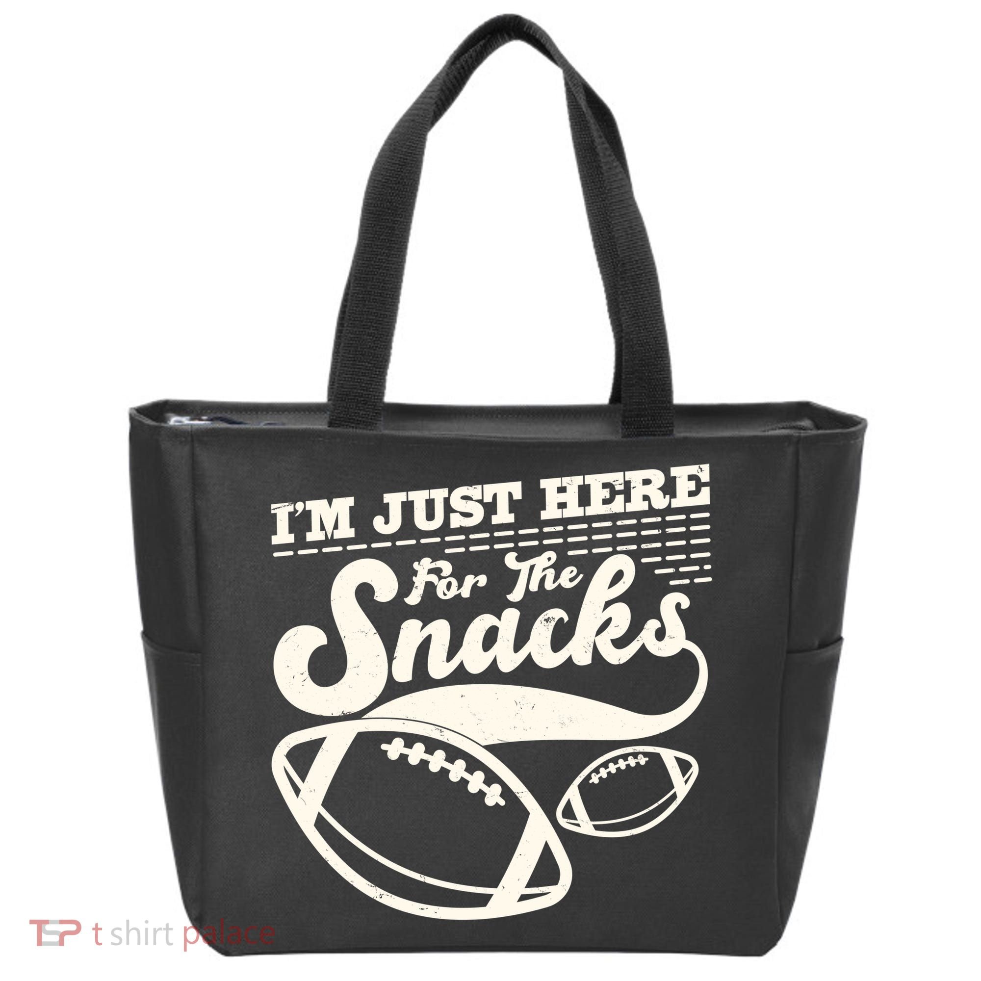 Funny I'm Just Here For The Snacks Tote Bag