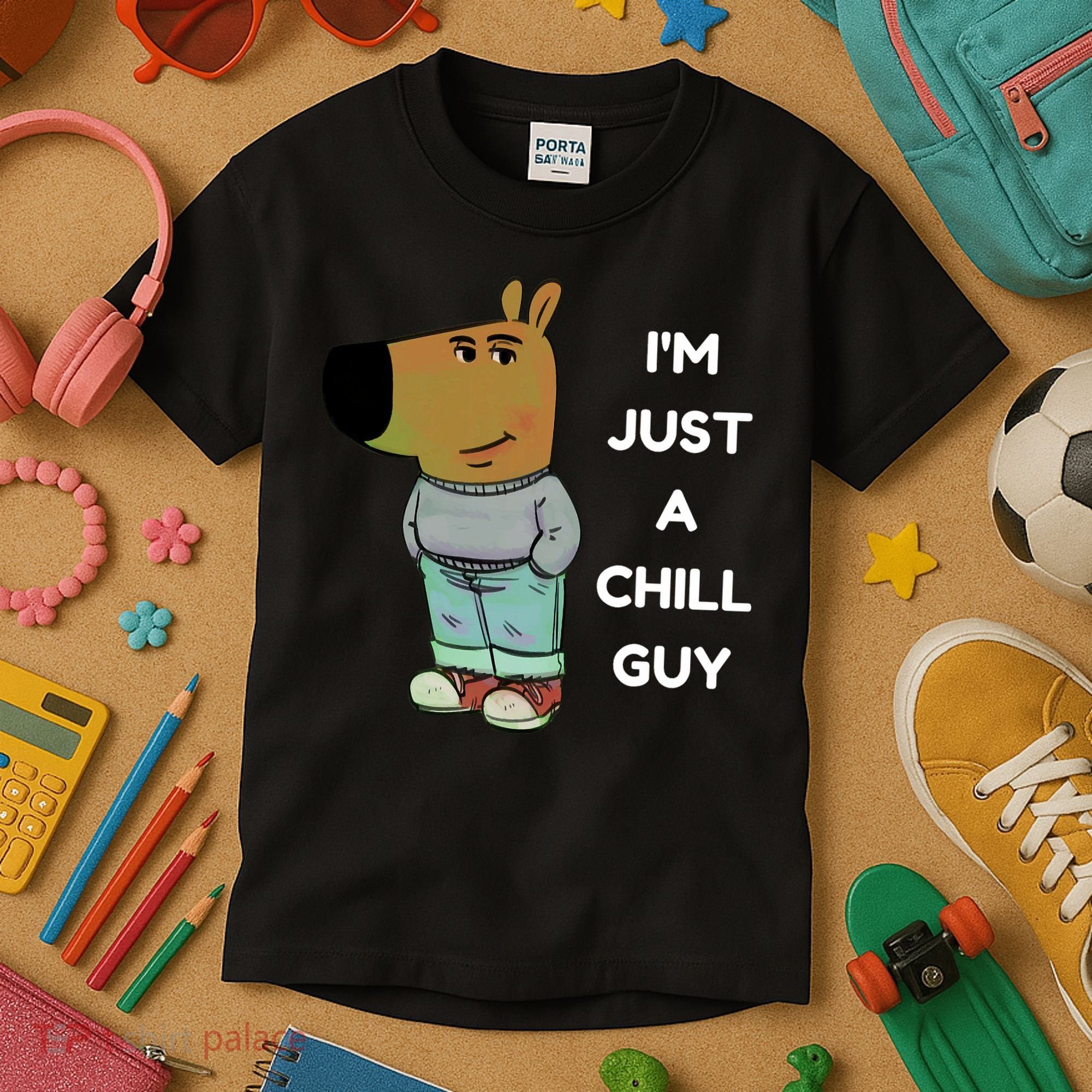 Funny Im Just A Chill Guy Meme Kids T-Shirt