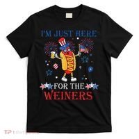 Funny Im Just Here For The Wieners 4Th Of July T-Shirt thumb 0