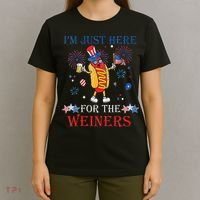 Funny Im Just Here For The Wieners 4Th Of July T-Shirt thumb 4