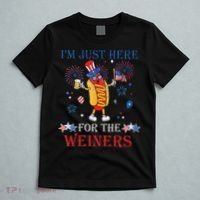 Funny Im Just Here For The Wieners 4Th Of July T-Shirt thumb 5