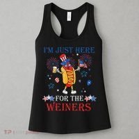 Funny Im Just Here For The Wieners 4Th Of July Women's Tank Top thumb 3