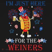 Funny Im Just Here For The Wieners 4Th Of July Women's Tank Top thumb 5