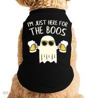 Funny Im Just Here For The Boos Shirt Gift Halloween Ghost Doggie Tank thumb 0