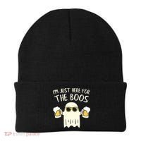 Funny Im Just Here For The Boos Shirt Gift Halloween Ghost Beanie thumb 0