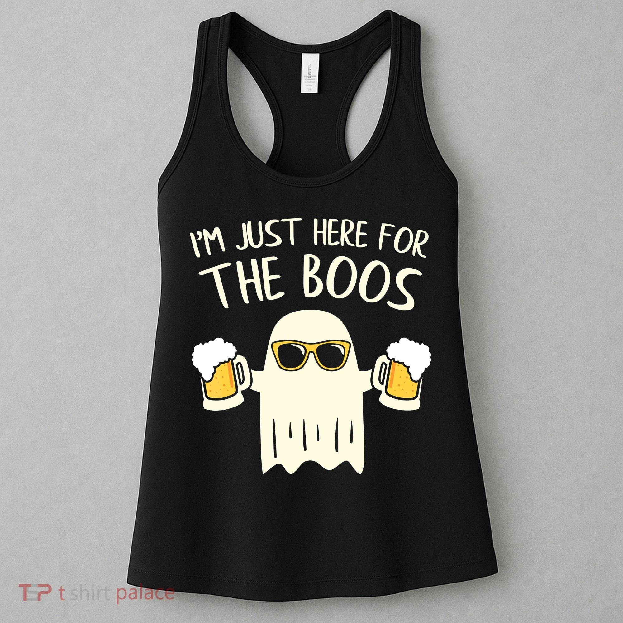 Funny Im Just Here For The Boos Shirt Gift Halloween Ghost Women's Tank Top