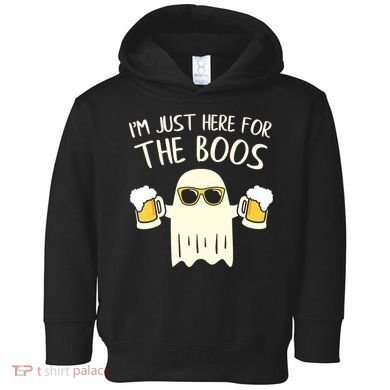 Funny Im Just Here For The Boos Shirt Gift Halloween Ghost Toddler Hoodie