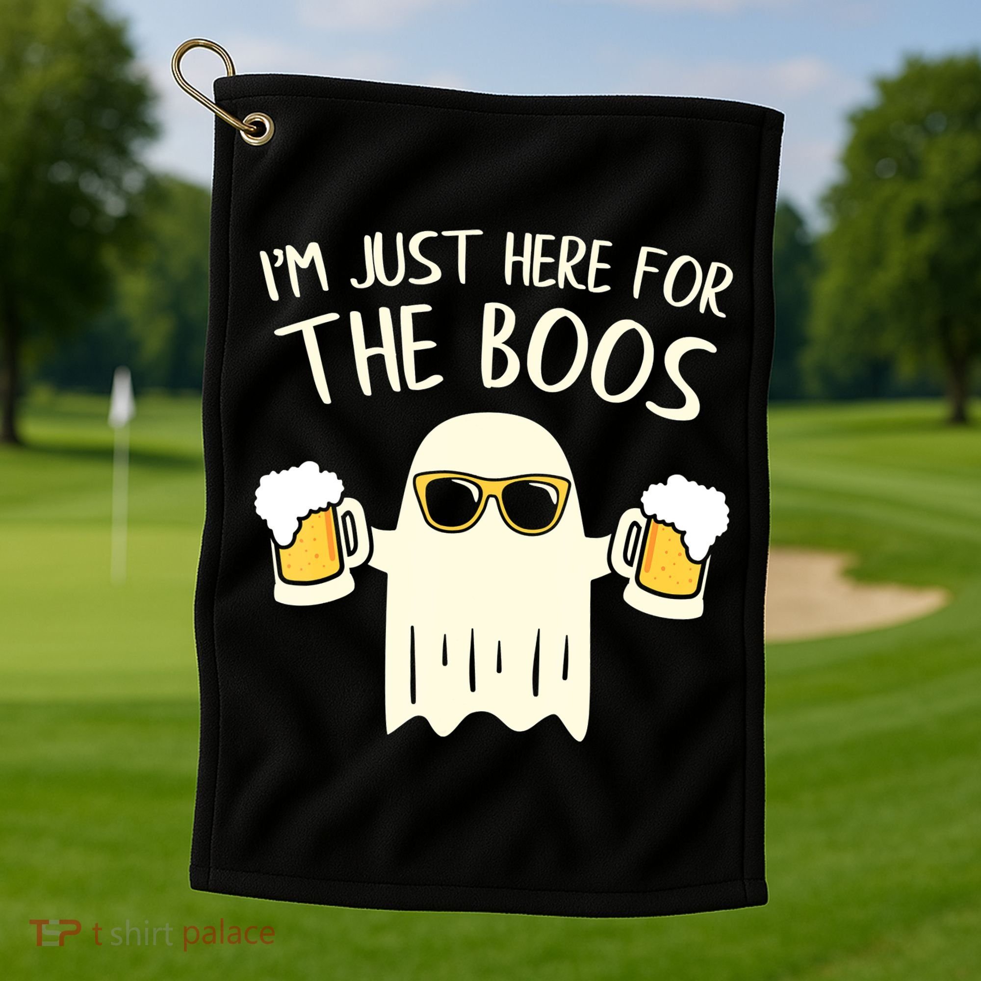 Funny Im Just Here For The Boos Shirt Gift Halloween Ghost Golf Towel